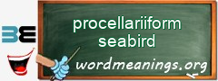 WordMeaning blackboard for procellariiform seabird